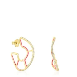 Silver vermeil Gregal hoop earrings with topazes