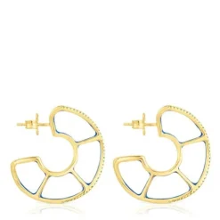Silver vermeil Gregal hoop earrings with chrome diopside