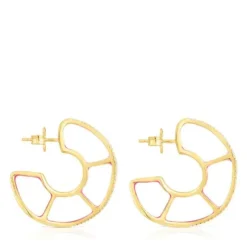 Silver vermeil Gregal hoop earrings with topazes