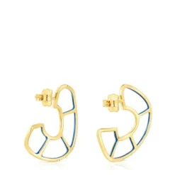Silver vermeil Gregal hoop earrings with chrome diopside