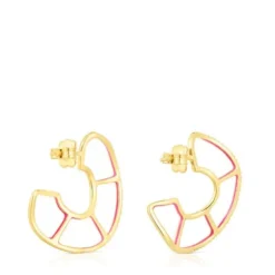 Silver vermeil Gregal hoop earrings with topazes