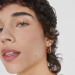 Silver vermeil Gregal hoop earrings with topazes