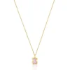 Silver vermeil Gregal lilac bear necklace