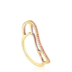 Silver vermeil Gregal ring with rhodolites
