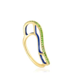 Silver vermeil Gregal ring with chrome diopside