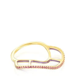 Silver vermeil Gregal ring with rhodolites