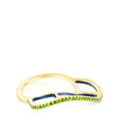 Silver vermeil Gregal ring with chrome diopside