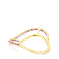 Silver vermeil Gregal ring with rhodolites