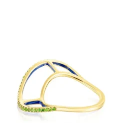 Silver vermeil Gregal ring with chrome diopside