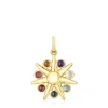 Silver Vermeil Magic Nature sun Pendant with gemstones