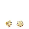 Silver vermeil Magic Nature sun Earrings with gemstones