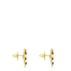 Silver vermeil Magic Nature sun Earrings with gemstones