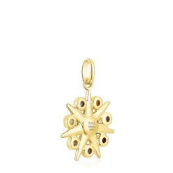 Silver Vermeil Magic Nature sun Pendant with gemstones