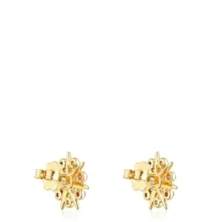 Silver vermeil Magic Nature sun Earrings with gemstones