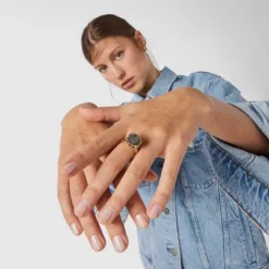 Silver vermeil Magic Nature Ring with labradorite and gemstones
