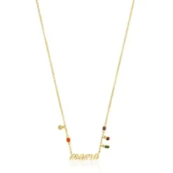 Silver vermeil Mama Necklace with gemstones TOUS Mama