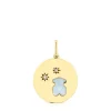 Silver vermeil Medallion pendant with diamonds and chalcedony bear Aelita