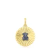 Silver vermeil Medallion with bear and iolite Iris Motif