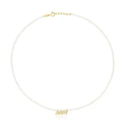 Silver vermeil Mom Necklace with cultured pearls TOUS Mama