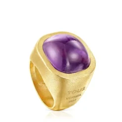 Silver vermeil Nattfall Ring with amethyst