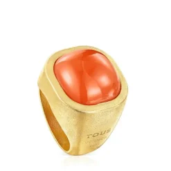 Silver vermeil Nattfall Ring with carnelian