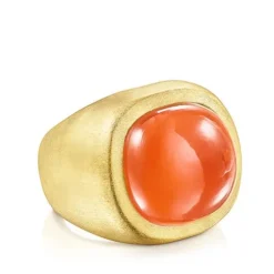 Silver vermeil Nattfall Ring with carnelian