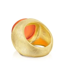 Silver vermeil Nattfall Ring with carnelian