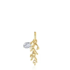 Silver vermeil Oceaan Color Pendant with labradorite