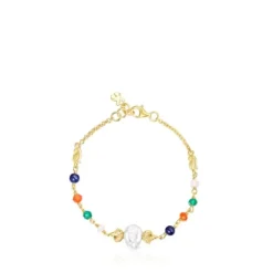 Silver vermeil Oceaan Color Bracelet with pearl and gemstones