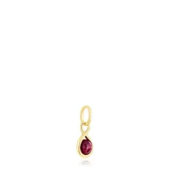 Silver vermeil Pendant with rhodolite Alma Motif