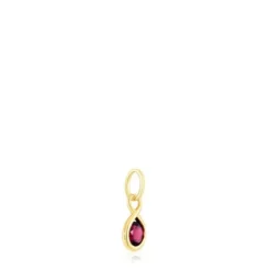 Silver vermeil Pendant with rhodolite Alma Motif