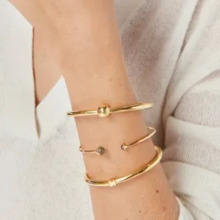 Silver vermeil Plump Bracelet with gemstones