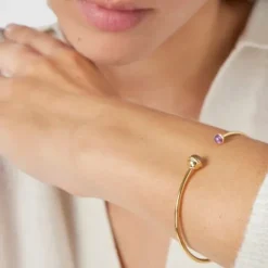 Silver vermeil Plump Bracelet with gemstones