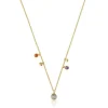 Silver vermeil Plump Charm necklace with gemstones