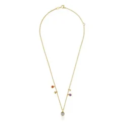 Silver vermeil Plump Charm necklace with gemstones