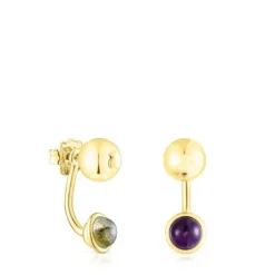 Silver vermeil Plump Earrings with gemstones