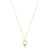 Silver vermeil Plump Ring charm necklace with labradorite