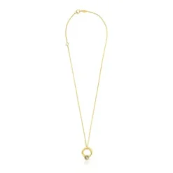 Silver vermeil Plump Ring charm necklace with labradorite