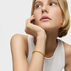 Silver Vermeil Straight bears Bracelet