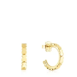Silver vermeil Straight hoop Earrings