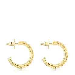 Silver vermeil Straight hoop Earrings
