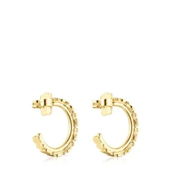Silver vermeil Straight hoop Earrings