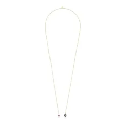 Silver vermeil Teddy Bear Gems open Necklace with pearl and ruby