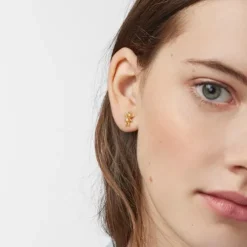 Silver Vermeil Teddy Bear Earrings