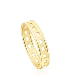 Silver vermeil TOUS Bear Row ring with bear silhouettes