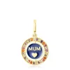 Silver vermeil TOUS Crossword Mama Mum pendant with gemstones and enamel