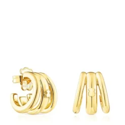 Silver vermeil TOUS Fellow Triple-hoop earrings