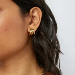 Silver vermeil TOUS Fellow Triple-hoop earrings