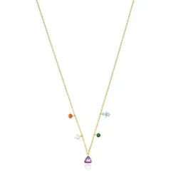 Silver Vermeil TOUS Good Vibes Necklace with Gemstones
