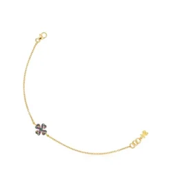 Silver Vermeil TOUS Good Vibes clover Bracelet with Gemstones